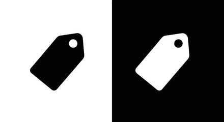 Black and white tag icons on contrasting backgrounds