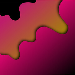 Wavy pink abstract liquid 3d neon, dark gradient style empty background, vector wallpaper.