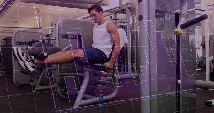 Fitness enthusiast settling on leg extension machine, gripping rollers and executing strength reps