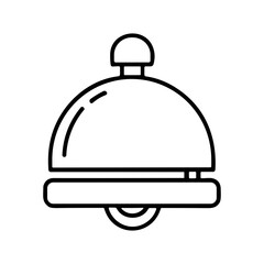 Fototapeta premium Simple Outline Serving Food Bell Icon with Knob and Base Element