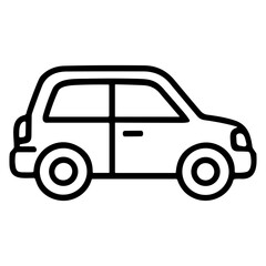 Fototapeta premium Simple Line Art Small Car Transportation Minimalist Style Illustration