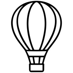 Obraz premium Simple Outline Hot Air Balloon Transportation Icon Illustration
