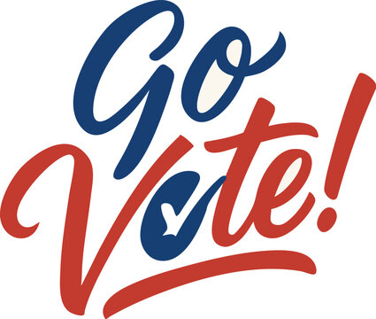 Express Your Voice Go Vote Encouragement in Bold Script for Democracy and Civic Duty with blue and