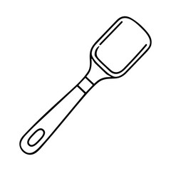 Simple Line Drawing Spatula Kitchen Utensil for Baking and Cooking
