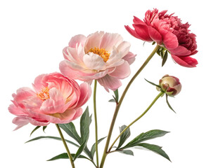 Naklejka premium Elegant Pink Peonies on Black Background Floral Still Life Photography for Botanical Themes and Celebrations