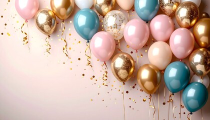 Festive party background with colorful balloons
