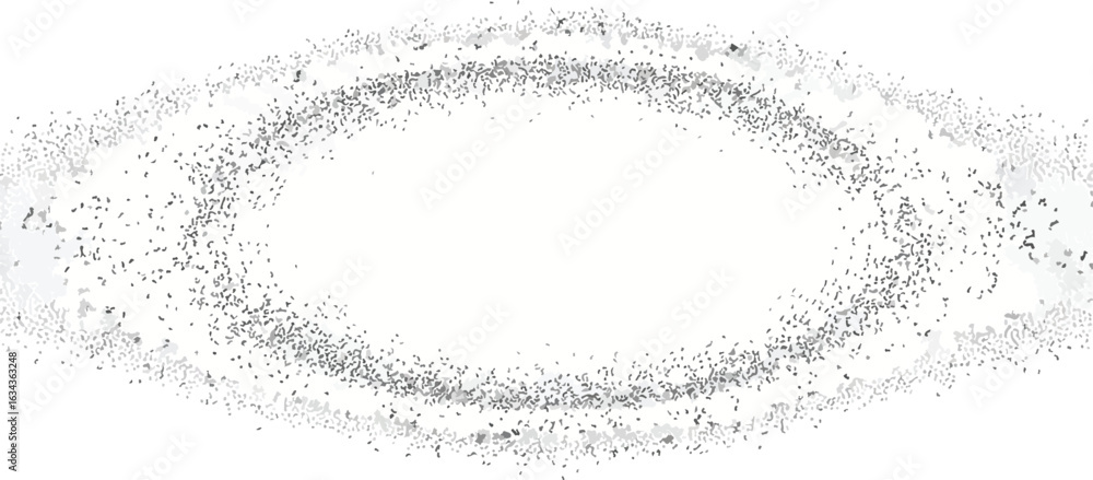 Poster abstract circular pattern of scattered dots and lines