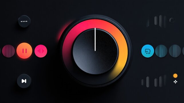 Modern Audio Controls: Black & Neon for Music Production