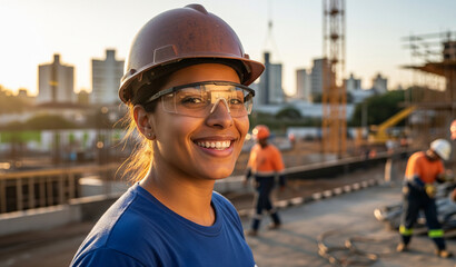 Woman Construction Worker And Portrait Outdoor At Building Site Contractor And Maintenance For Renovation Builder Happy With Project Management Urban Infrastructure And Architecture In Brazil