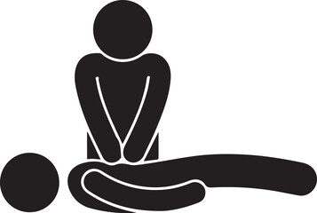 Illustration of a person performing cpr isolated on white background