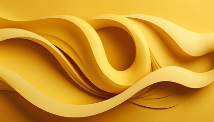 Obraz premium Abstract Yellow Curved Shape Design in Modern Artistic Style