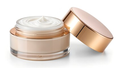 Luxurious skincare cream jar with gold accents for a radiant, smooth, and youthful glow