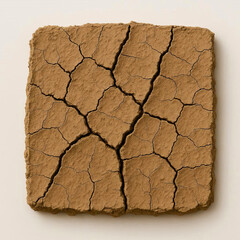 Cracked dry clay surface isolated

