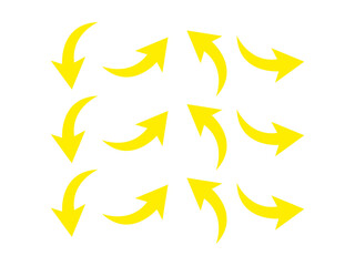 set of curve arrows icon