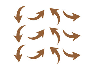 set of curve arrows icon