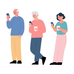 Elderly People Engaged in Mobile Device Use