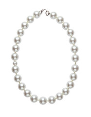 Obraz premium against a plain white backdrop, a necklace composed of luminous spherical beads is elegantly displayed