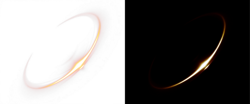 Circle, golden, orange, line, ring PNG with yellow neon glow and brilliant shine. Electric sphere PNG on transparent background. Overlay for black banner, vector frame, or bright graphic design.