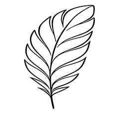 Fototapeta premium Elegant vector illustration of a stylized single leaf with a central vein and parallel lines, perfect for minimalist designs and natureinspired projects.