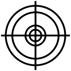 Black and white target with crosshairs simple design silhouette vector illustration