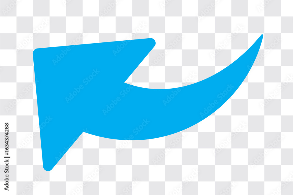 Poster wavy curved long arrow icon. long line arrow vector. flat style arrow symbol. arrow on a transparent