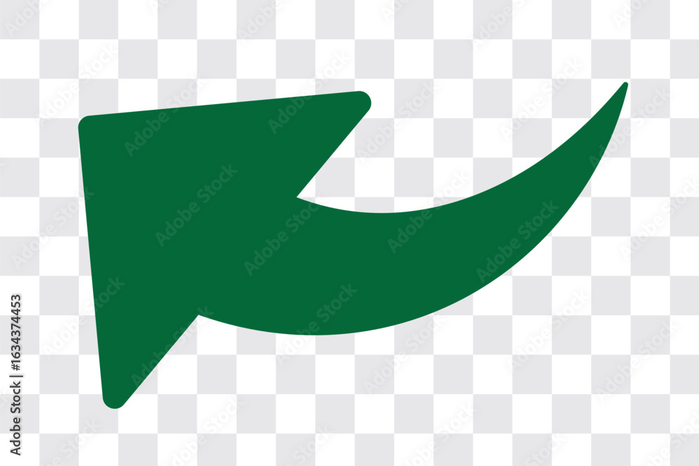 Poster wavy curved long arrow icon. long line arrow vector. flat style arrow symbol. arrow on a transparent