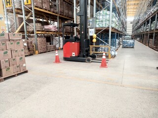 forklift in warehouse