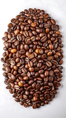 Fototapeta premium Pile of roasted coffee beans isolated on white background