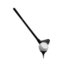 Simple golf ball and club vector design as your creation material