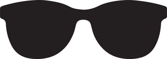 Black Sunglasses Silhouette for Summer Fun and Eye Protection Simple Vector Design Element Ideal for Vacation and Fashion