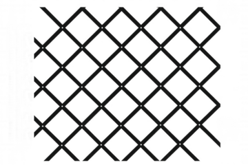 Seamless black metal grid forming a diamond pattern, ideal for backgrounds and overlays, with transparent background for easy integration into projects