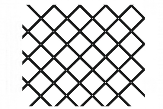 Seamless black metal grid forming a diamond pattern, ideal for backgrounds and overlays, with transparent background for easy integration into projects
