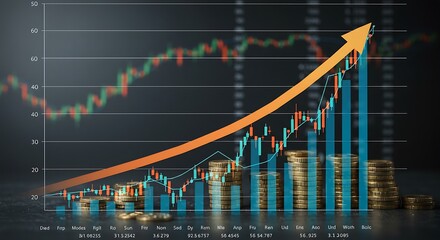 Finance chart showed a significant increase in stock market profits, driven by higher interest rates and steady growth in money investments for business performance improvement