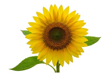 Obraz premium Golden Sunflower: Vibrant Bloom on White