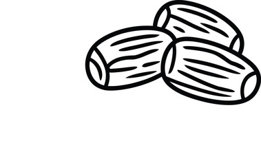 Three stylized hand drawn outlines of dates on a white background