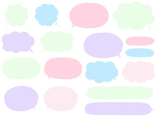 水彩・カラフルな吹き出しセット