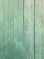 Fototapeta premium Old faded green painted wood plank texture background