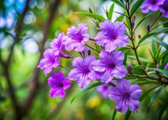 Beautiful tropical flower cluster on a tree branch