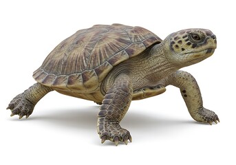 Obraz premium Ancient Tortoise: 3D Render, Textured Shell, Subtle Lighting