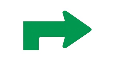 Obraz premium Green Directional Arrow: Simple, Bold Guidance