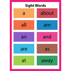 English Alphabet Sight word Page 09