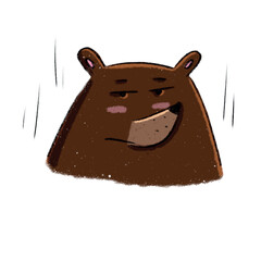 a cute little bear sticker for social media, for print, greeting card