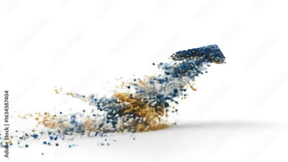 Poster abstract upward arrow of particles: growth and progress concept