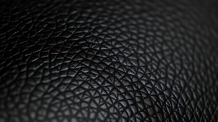 Detailed close-up of black leather texture, highlighting natural grain and sophisticated material quality.