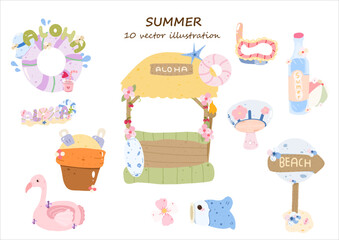 Summer hand draw vector illustration 10 vector
