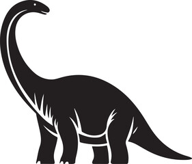 Brontosaurus Dinosaur Silhouette Vector for Prehistoric Wildlife and Jurassic Designs