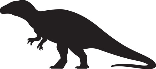 Iguanodon Dinosaur Silhouette Graphic Element for Paleontology and Kids Designs