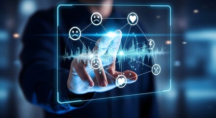 Conceptual Interface Illustration of Emotional Recognition and Analysis Using Cutting Edge Technology with Data Visualization and User Interaction