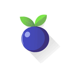 Modern flat vector illustration of abstract blueberry composed of geometric shapes, minimal and stylized, using a soft color palette. Isolated on a white background, ideal for EPS format