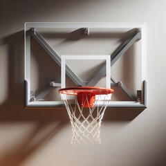 Wall-Mounted Basketball Hoop with Breakaway Rim and Acrylic Backboard.